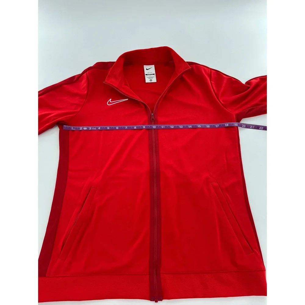 Nike Mens Dri-FIT Academy Track Jacket Red Full Zip Soccer Training Performance